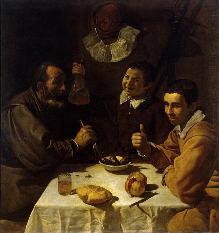 Diego Velazquez Three Men at Table (df01) china oil painting image